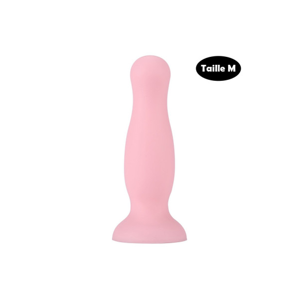 Plug anal ventouse rose pastel taille M 